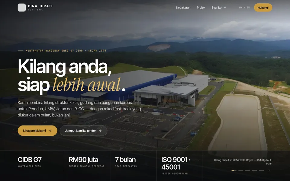Konsep Bina Jurati dalam pelayar desktop (logo diganti)