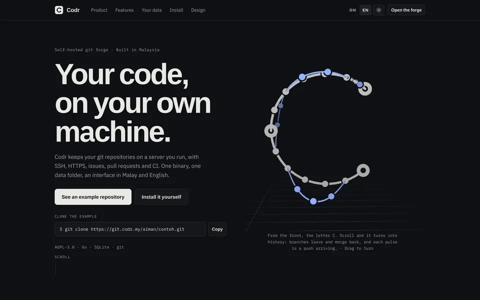 Codr dalam pelayar desktop