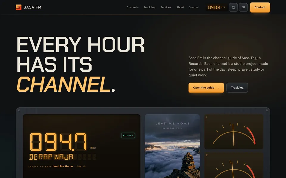 Sasa FM dalam pelayar desktop