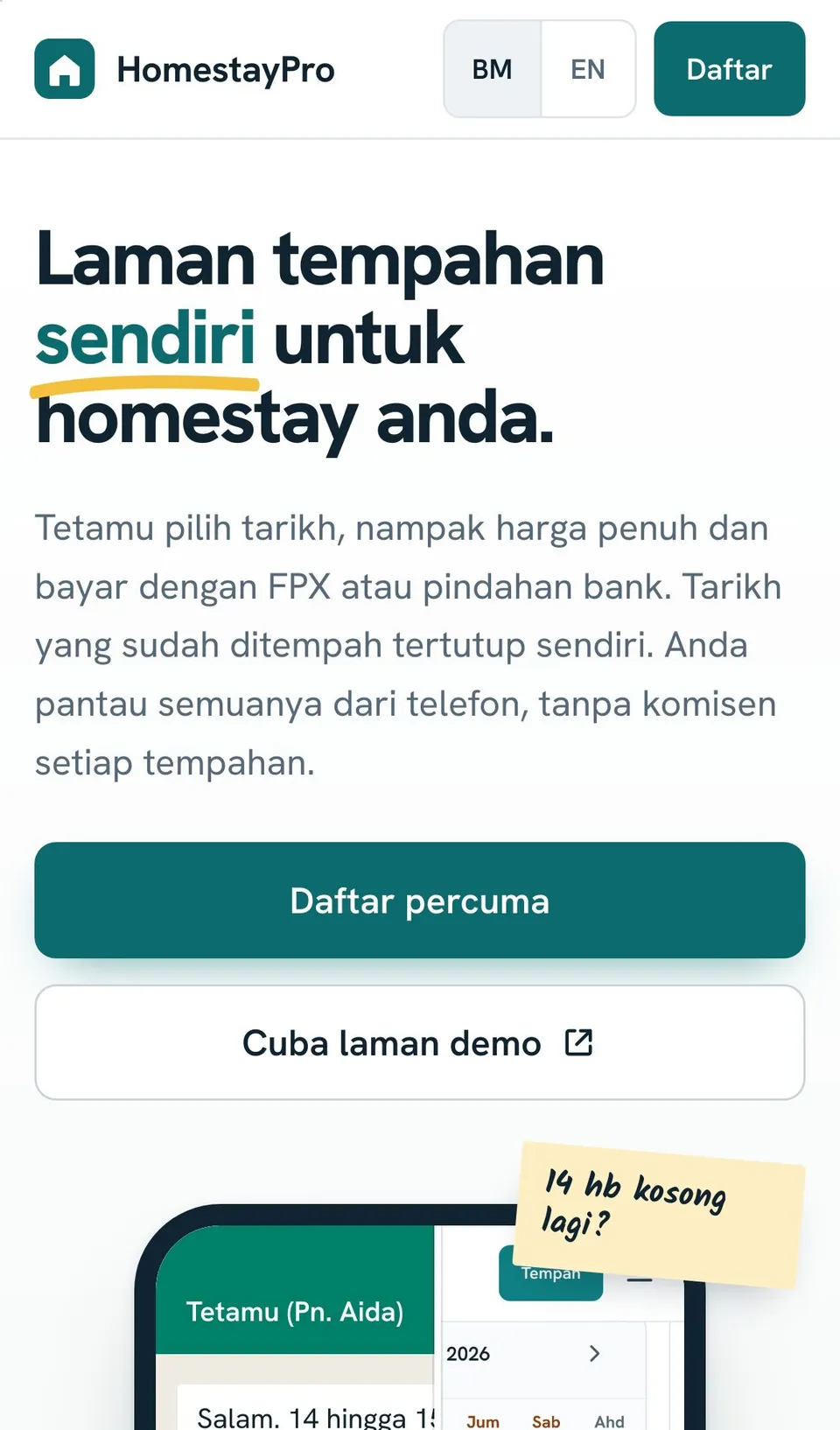 HomestayPro di iPhone