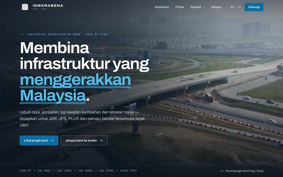 Konsep Iswarabena dalam pelayar desktop (logo diganti)