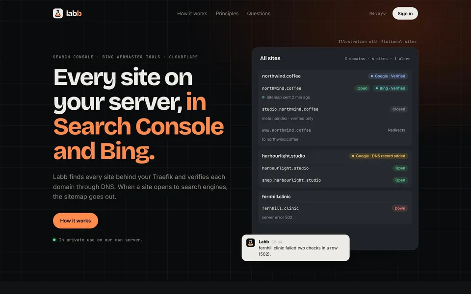 Labb dalam pelayar desktop