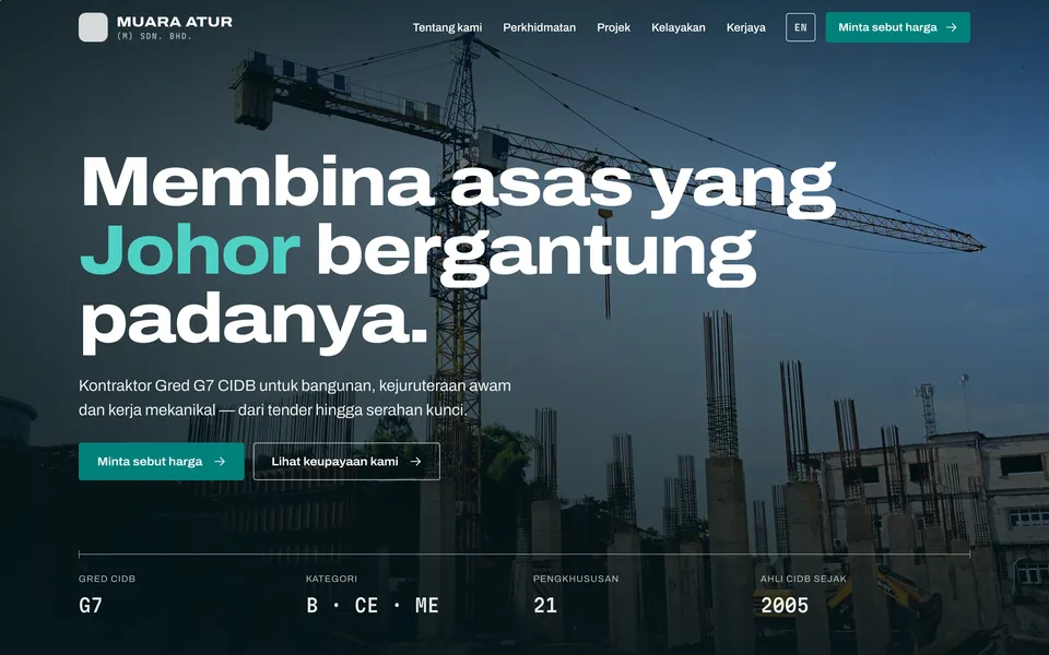Konsep Muara Atur dalam pelayar desktop (logo diganti)