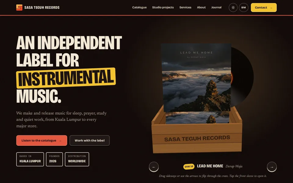 The Crate dalam pelayar desktop