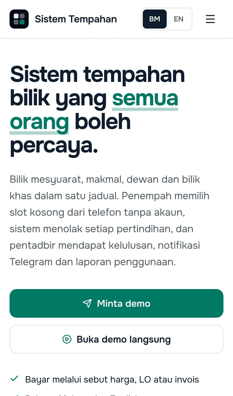 Sistem Tempahan di iPhone