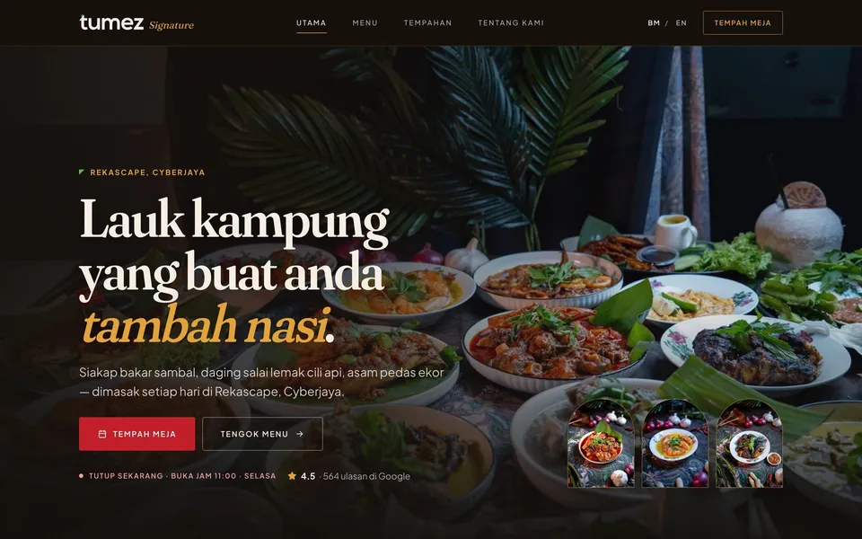 Tumez Signature dalam pelayar desktop