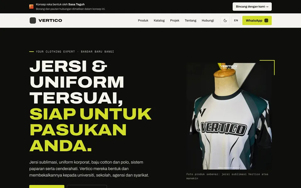 Konsep Vertico dalam pelayar desktop (logo diganti)
